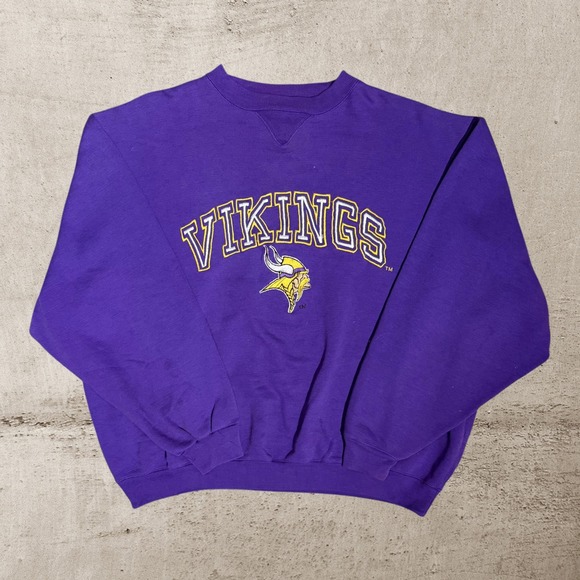 LOGO 7 Other - Vintage 90s Minnesota Vikings Sweater Men's XL Purple Logo 7 Crewneck Sweatshirt